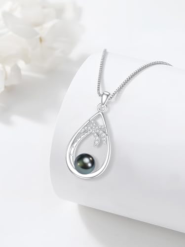 Gifts for Women Wife Mom-Tahitian Black Pearl Necklace-Wedding Birthday Anniversary Ocean Jewelry for Girlfriend Her-Mothers Day Gifts for Mom Valentines Day Christmas 5