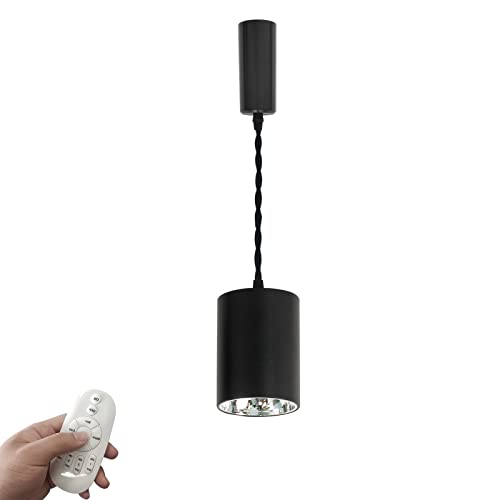 KAYYELAMP Adjusted Cord Without Tools H-Type Track Light Stepless Dimming Remote Control 12W Spot Light Vintage Design Silver Inside for Corridor Home Office Kitchen(No Track)
