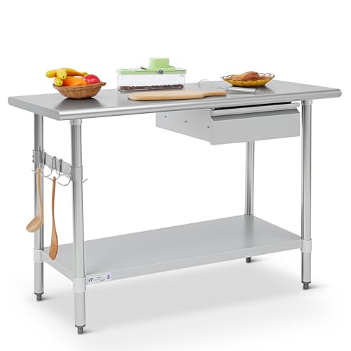 Hally 24x48 Stainless Steel Prep Table with Drawer