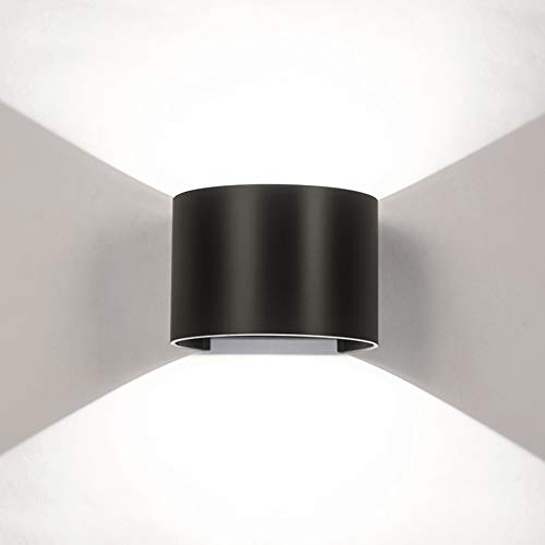 Klighten 24W LED Wandleuchte Innen/Außen,2PCS Außenlampe Außenleuchte innen, IP65 Aussenleuchte Wand UP Down,Außenwandleuchte wandleuchte innen Mit Einstellbar Abstrahlwinkel Warmweiß,Grau