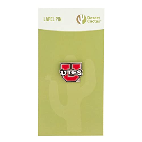 Image of Desert Cactus University of Utah Lapel Pin UTAH Utes Made of Metal for Formal Wear, Bag and Hat Jewelry, and Tie Tack