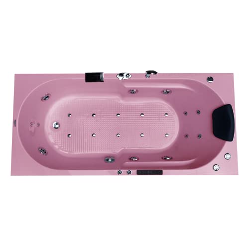 Image of Madonna Divine 5.5 ft. Bathtub with Whirlpool, Bubble and Back Massage, Filler Set and Online Heater with Digital Control Panel (Pink)