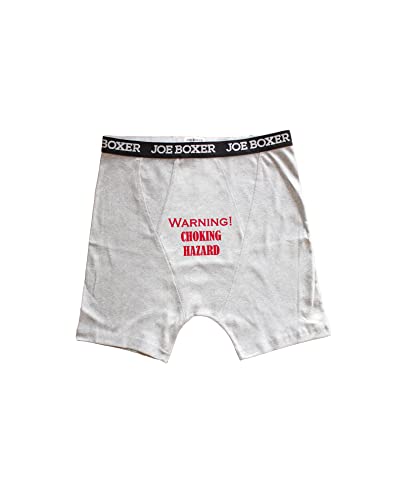 Valentines Gift for Him, Funny Men Boxer Brief, Warning! Choking Hazzard