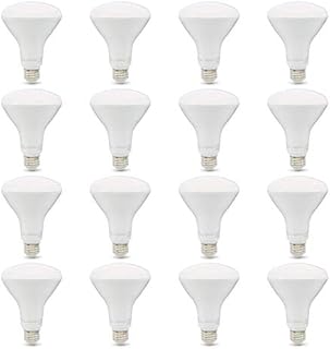 Amazon Basics 65W Equivalent, Soft White, Dimmable, 10,000 Hour Lifetime, BR30 LED Light Bulb | 16-Pack