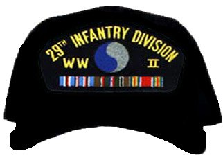 29TH INFANTRY DIVISION WORLD WAR II W/RIBBON EMBROIDERED EMBLEM BLACK Ball Cap/ Hat
