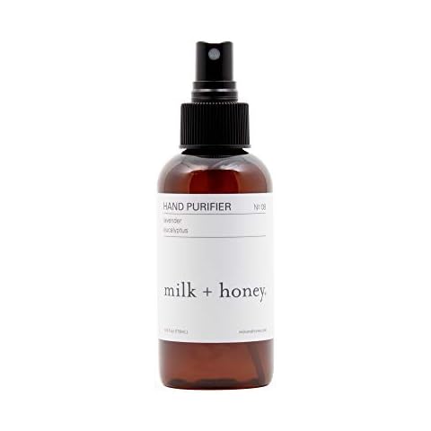 milk + honey Hand Purifier No. 08, Lavender and Eucalyptus Oil Spray, Organic Moisturizing and Cleansing Spray Hand Purifier, 4 fl. Oz Cover
