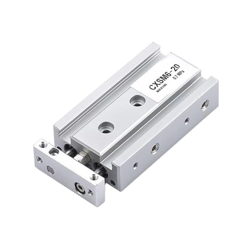 Vérin pneumatique double tige CXSM6 guidage axe compact course 70mm - 3
