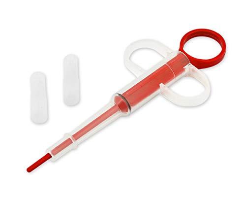ds. distinctive style Plastic Pet Pill Tablet Alimentador inyector Durable jeringas Medical Feeding Tool con Punta Suave para Gatos Perros - Rojo Cover