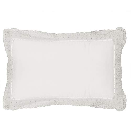 Image of VHC 100% Cotton Lace Pillow Cover /Case Set (Pack of 2)-White