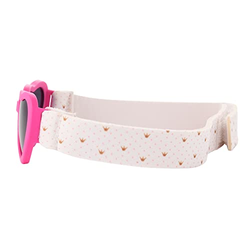 Foster Grant Girls Anni Sunglasses, Pink With Crown Heart Strap, 32 US4