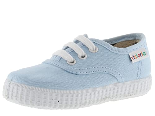 victoria Zapatillas Unisex 1915 Lona & Cordones Blancos 106613 para Niños Celeste 30