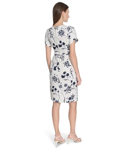 Image of Calvin Klein Tulip Sleeve Floral Sheath