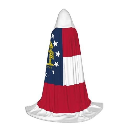 Cape à capuche longue drapeau Géorgie pour réussir son costume facilement