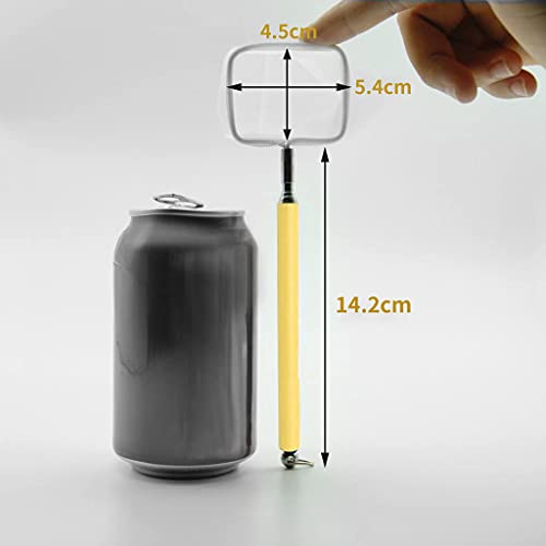 boxtech Fish Shrimp Skimming Net,Fine Mesh Extendable Stainless Steel Handle Fishing Net for Aquarium Fish Tank Pond Creek(Yellow) - Image 2