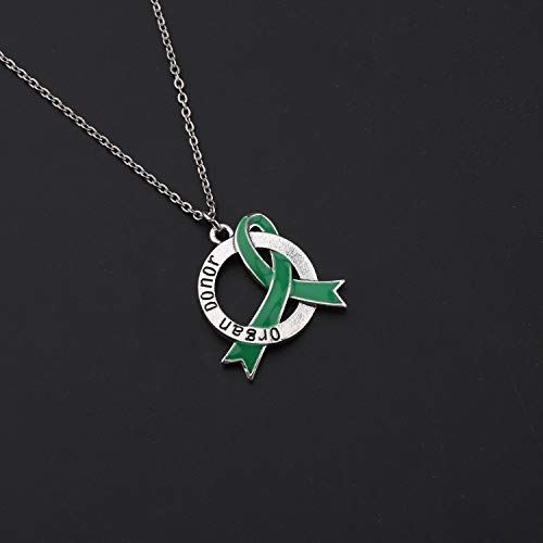 CENWA Organ Donors Green Ribbon Charm Necklace Organ Donor Gift Organ Donation Awareness Kidney Donor Thank You Gift3