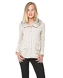 Veste mi-saison légère avec col rabattu de différentes structures et capuche dissimulée avec fermeture éclair.