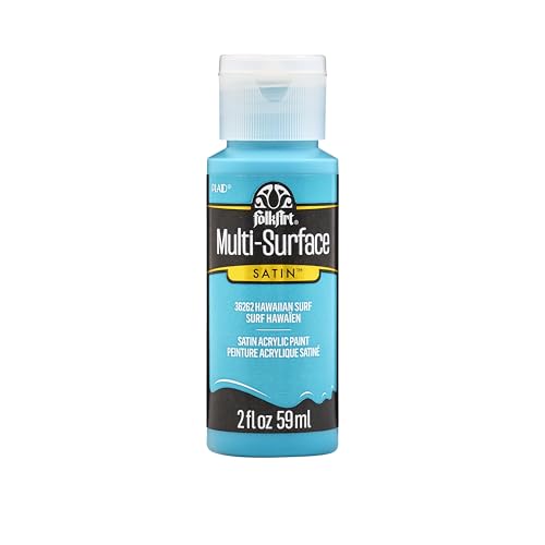Image of FolkArt Multi-Surface Acrylic Craft Paint, Hawaiian Surf 2 fl oz Premium Multi-Surface Satin Finish Paint, Perfect For Easy To Apply DIY Arts And Crafts, 36262