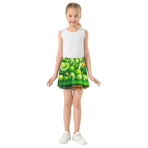 Joisal Athletic Shorts Girls Skorts Toddler Tennis Skirts Preppy School Green Leprechaun Hat Candies 3t3