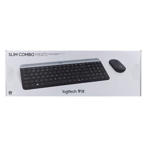 Image of Logitech MK470 Slim Wireless Keyboard and Mouse Combo - Modern Compact Layout, Ultra Quiet, 2.4 GHz USB Receiver, Plug n' Play Connectivity, Compatible with Windows - Graphite