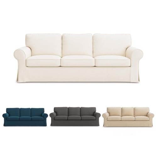 FMCTL Ektorp Sofa Cover 3 Seat Replacement for IKEA Ektorp Sofa Cover, Ektorp Couch Cover, Ektorp Cover Only!(Daily Off White)