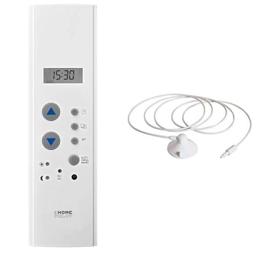 HOMEPILOT Zeitschaltuhr Gurtkastenformat + 3 m Sonnensensor, Rollladenschalter für Rollladenmotor