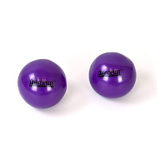 Aeromat Mini Weight Balls - Come in Pairs - 3.5" Diameter - 3 lbs - Purple - Intended for Strength Training /Rehabilitation Exercises