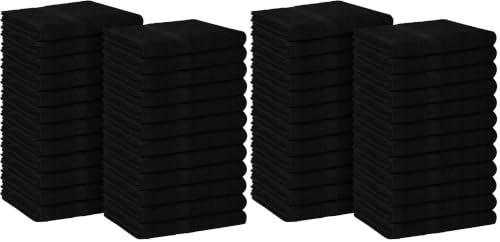 Image of Avalon Towels Salon Towel - Black Hand Towels Bulk Pack of 48-100% Cotton Absorbent Spa, Facial & Gym Towel for Working Out - 16x27 Inches (Not Bleach Proof)