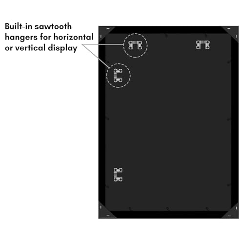 Americanflat 17x24 Picture Frame with Polished Plexiglass - Black Picture Frame - Wide Photo Frames Made of Engineered Wood for Vertical or Horizontal Wall Display - Epic Collection - Black