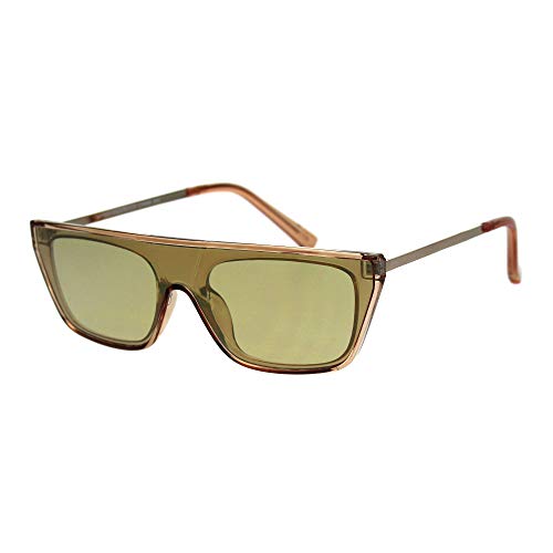 Womens Flat Top Retro Cat Eye Shield Futurism Sunglasses