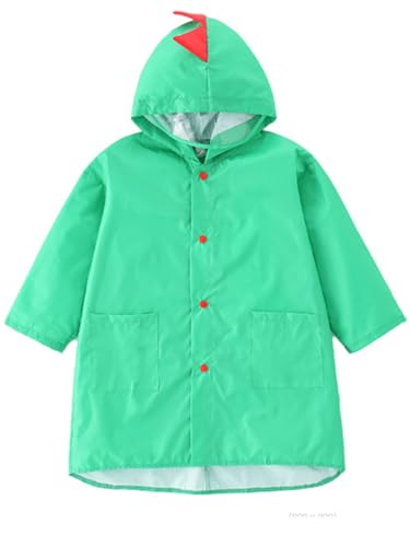 YIQAUMA Boys Girls Toddler Raincoat Kids Waterproof Rain Jacket Coverall Cartoon Rain Wear Poncho (US, Age, 3 Years, 4 Years, Green)