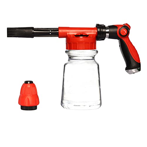 YIWEOG Pistola de Espuma para Lavado de Autos con Boquilla de rociado de Botella Transparente de 1L Pulverizador de Espuma para el hogar, jardín, Lavado de Autos
