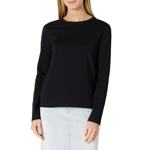 Amazon Essentials Women's 100% Cotton Regular-Fit Long-Sleeve Crewneck T-Shirt