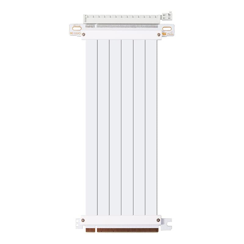 Full Speed PCIE 4.0 16x Riser Cable Graphics Card Extension Cable PCI Express Port GPU Expansion Card Riser Shielded Extender (50CM,180 Degree White)