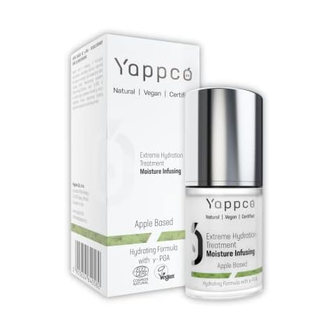 Extreme Hydration Treatment Face Moisturizer for Dry Skin Dehydrated Skin Intensive Care 100% Natural Face Cream Cosmetics Based on Apples and y-PGA | Vegan | Ecocert | Cruelty Free | Yappco | 20 ml Cover