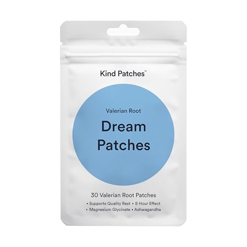 Kind Patches Valerian Root Dream Patches - Sleep Patches - Natural Sleep Aid with Ashwagandha and Magnesium - Overnight Use - 30 Count
