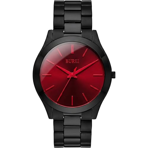 Image of BUREI Men's Wrist Watch, Analog Stainless Steel Dress Waterproof Quartz Watch for Men with Japanese Movement,Refined Gifts for Men, Boyfriend, Husband, Dad