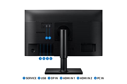 Image of SAMSUNG FT45 Series 24-Inch FHD 1080p Computer Monitor, 75Hz, IPS Panel, HDMI, DisplayPort, USB Hub, Built-in Speakers, Height Adjustable Stand, 3 Yr WRNTY (LF24T450FZNXGO),Black