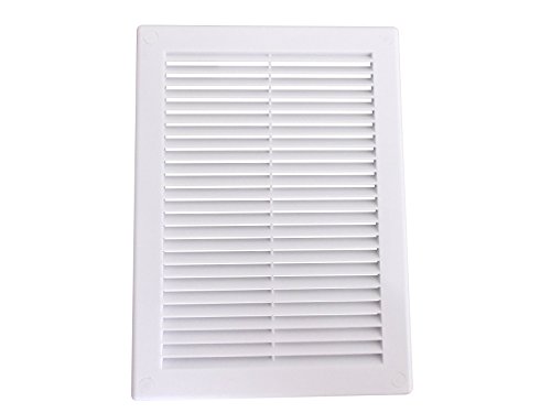 AirTech-UK Air Vent Grille White Plastic Wall Ducting Ventilation Cover 4" 6" 8" 10" 12" 14 (300x300mm with flyscreen)