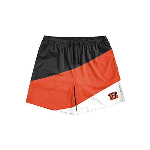 FOCO Cincinnati Bengals NFL Mens Colorblock Double Down Liner Training Shorts