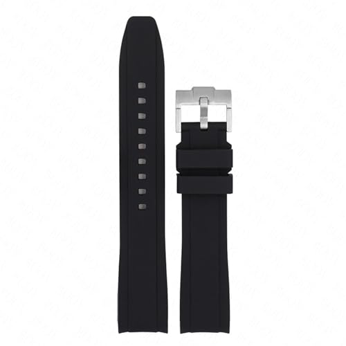 Curved End Rubber Strap 18/19/20/21/22mm Silicone Watch Band Soft Sport Waterproof Replace Bracelet Belt for Men Women