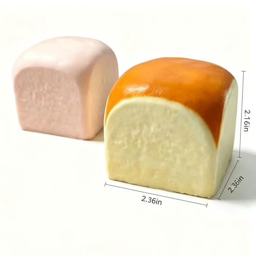 Image of Butter Slow Rising Squishy,Squishy Toy,Dumpling Stress Balls,Fidget Toy (Pink Yellow Hawaiian Roll squishy)