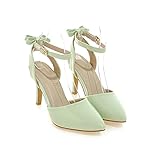HJUGHPN Zapatos de tacón alto para mujer, zapatos de tacón alto para mujer, zapatos de tacón alto delgados, zapatos de fiesta y boda (verde, talla 11)