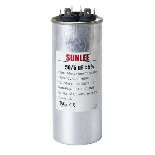 SUNLEE AC Capacitor 50/5 uF 370V / 440V CBB65 Dual Run Round - 50/5 MFD Run Capacitor for HVAC, Air Conditioner Condenser - UL Recognized & 5 Year Warranty - Image 6