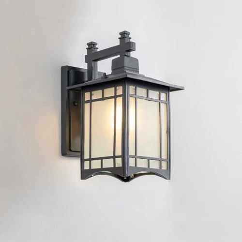 Lanterne murale extérieure en verre dépoli applique murale étanche bronze