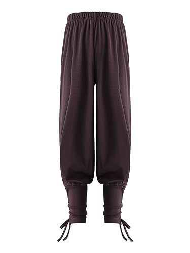 Choomomo Boys Medieval Ankle Pants Pirate Renaissance Slacks Lace Up Banded Viking Kids Trousers