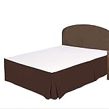 BRIGHTLINEN 1PCs Box Pleated Bed Skirt (Chocolate, Twin XL, Drop Length 12in) 100% Egyptian Cotton 400 Thread Count