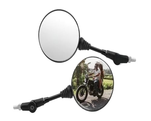 Retroviseur moto embout guidon universel antichute rond et noir durable