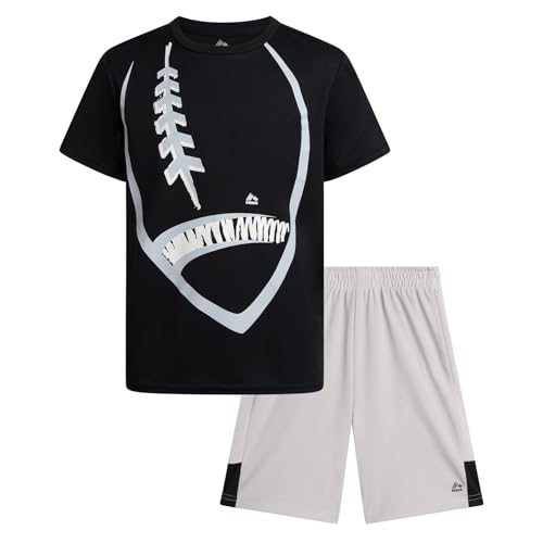 Image of RBX Boys Athletic Shorts Set - 2 Piece Active Performance Graphic Tees and Mesh Gym Shorts for Boys With Elastic Waistband