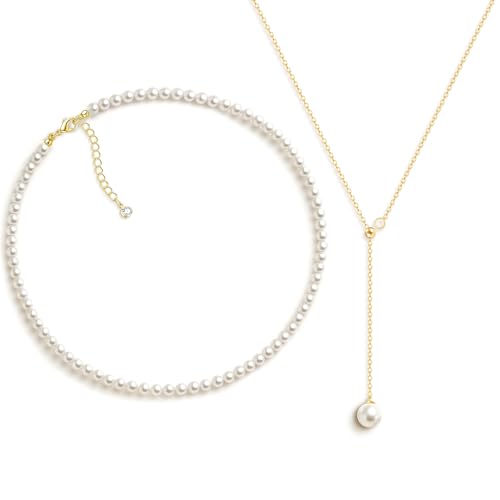 Image of Zeffy Pearl Necklace 4MM /6MM /8MM Dainty Round Imitation Pearl Choker Necklace Wedding Pearl Necklace Delicate Jewelry for Women Simple Bridesmaid Jewelry Gifts