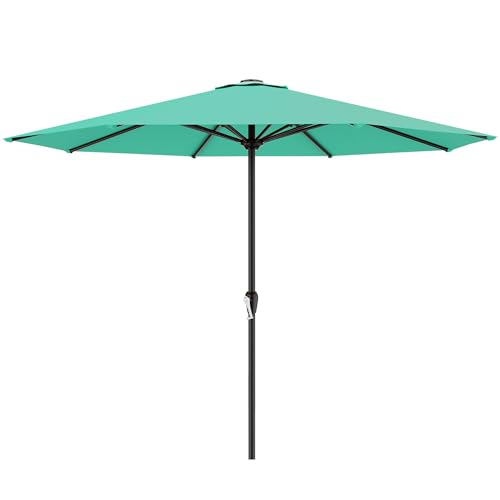 Image of AreShark 12 FT Patio Umbrella for Outdoor, Outdoor Table Umbrella with Crank, Outdoor Patio Umbrellas with 8 Sturdy Ribs, Patio Umbrellas for Market, Garden, Pool (Aqua Sky)